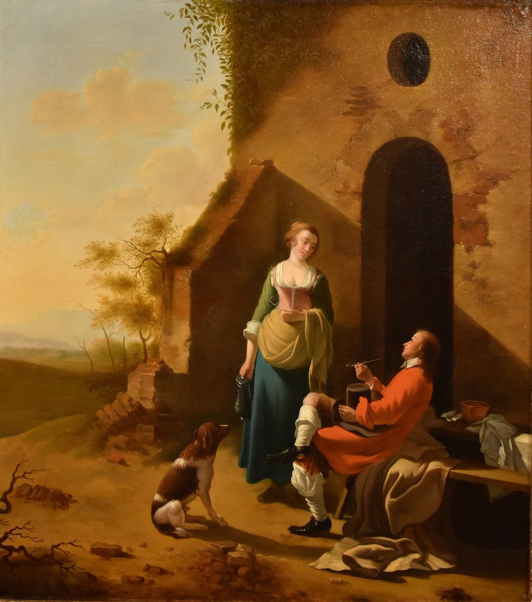 Scena galante all’ingresso di una locanda, Jan Vermeer d'Utrecht (Vers 1630 - 1692)-photo-2