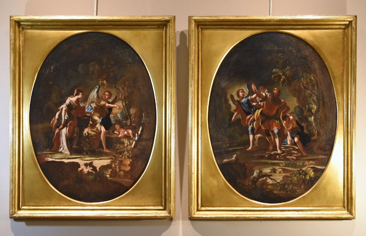  Agar e l'Angelo/ Il sacrificio di Isacco, Maestro napoletano del XVIII secolo