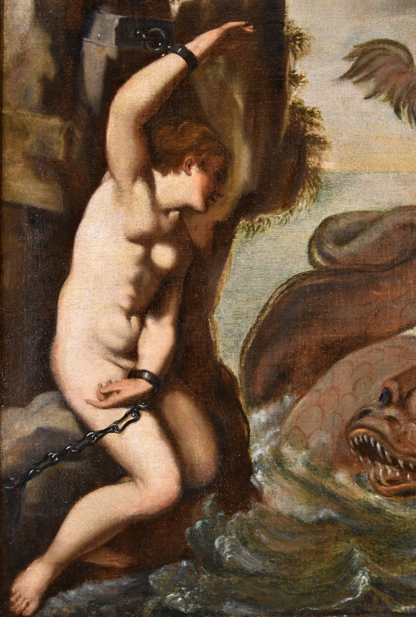 Agostino Carracci (1557-1602) Cerchia di, Andromeda e il mostro marino-photo-4