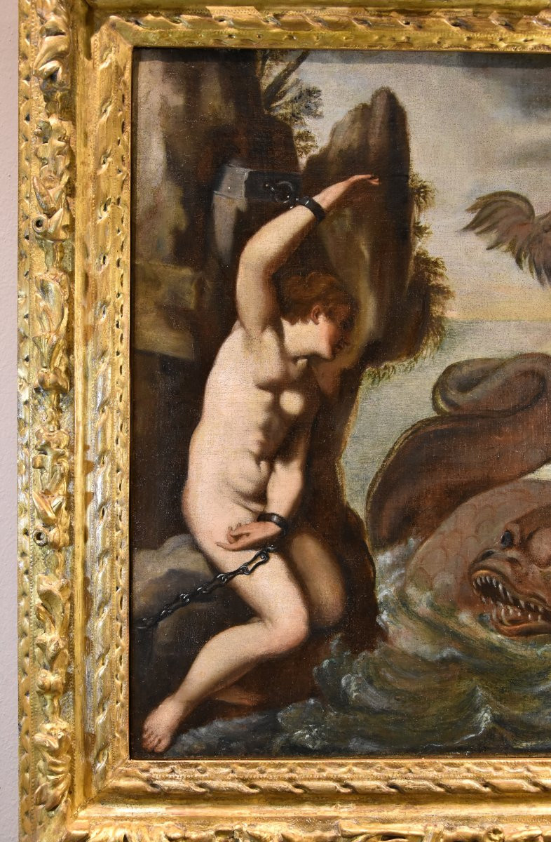 Agostino Carracci (1557-1602) Cerchia di, Andromeda e il mostro marino-photo-3