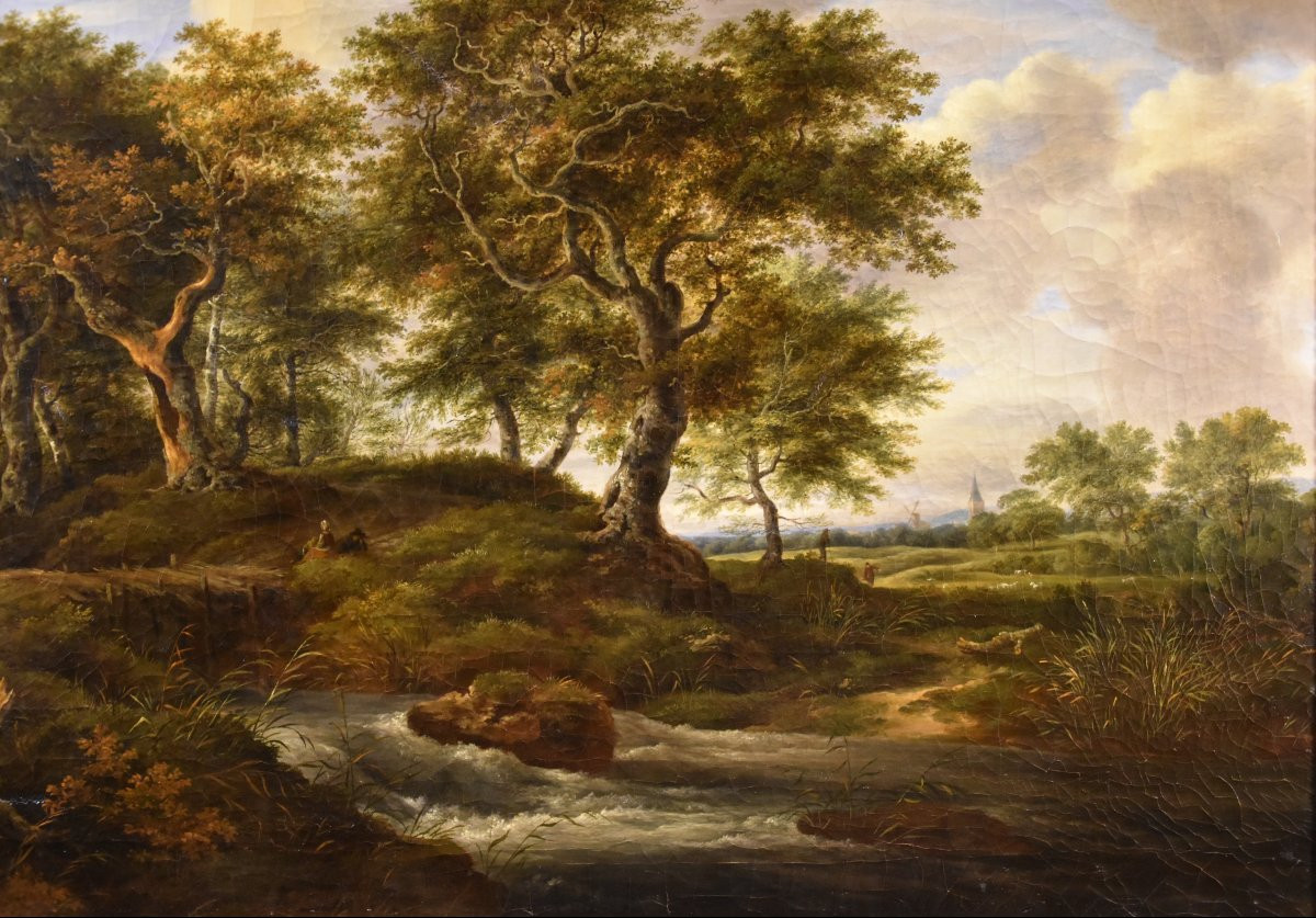 Paesaggio boscoso con ruscello, Barend Cornelis Koekkoek (Middelburg 1803 – Cleves 1862)-photo-3