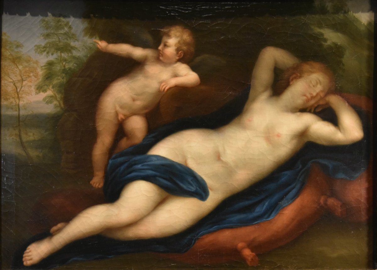 Venere dormiente con Cupido, Marcantonio Franceschini (Bologna 1648 - 1729) Bottega di-photo-2