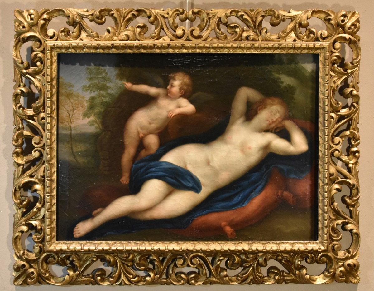 Venere dormiente con Cupido, Marcantonio Franceschini (Bologna 1648 - 1729) Bottega di