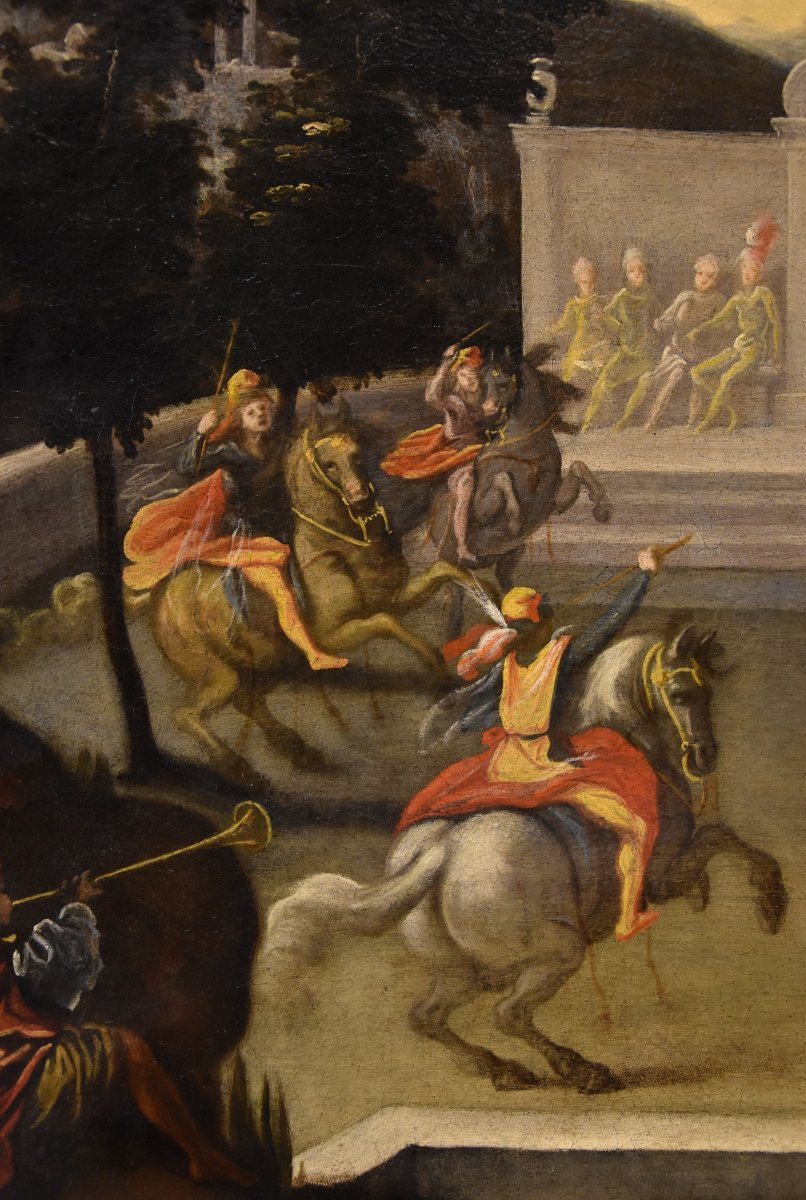 Giardino rinascimentale con festa cavalleresca, Isaac de Moucheron (Amsterdam 1667-1744) cerc-photo-5