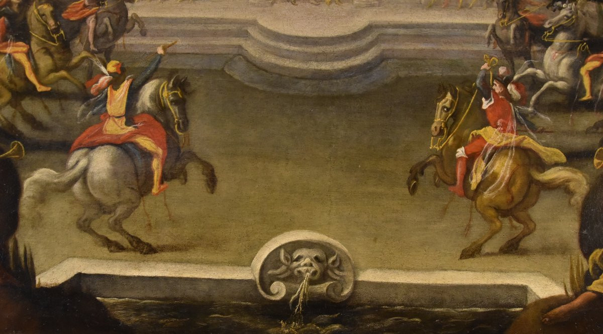 Giardino rinascimentale con festa cavalleresca, Isaac de Moucheron (Amsterdam 1667-1744) cerc-photo-6