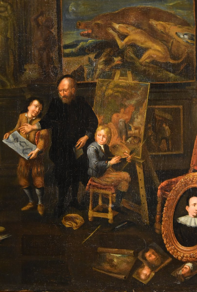 Lo studio dell’artista, Gerard Thomas (Anversa 1663-1720) Attribuibile a-photo-3