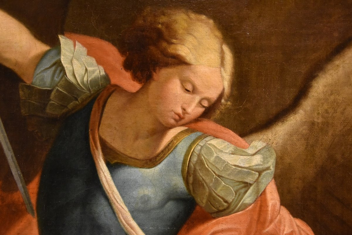 L’Arcangelo Michele, Guido Reni (Bologna 1575 - 1642) Bottega/Seguace di-photo-5