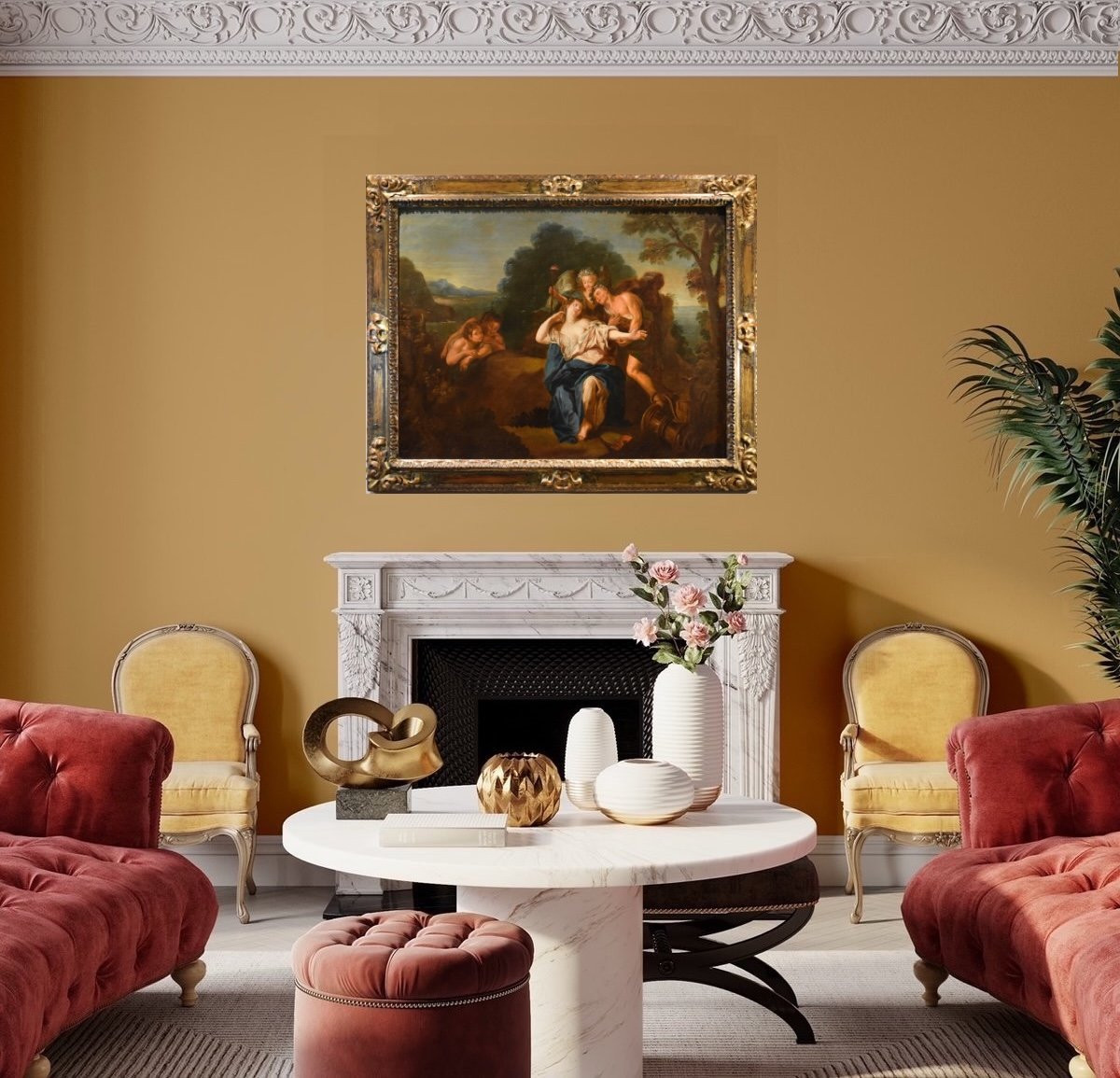 Antoine Coypel (Parigi 1661 - 1722) Bottega Idillio tra Dionisio e Arianna-photo-4