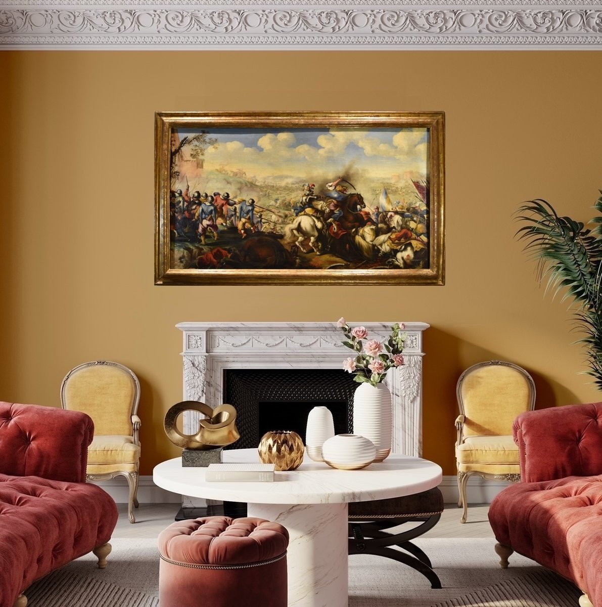 Battaglia tra cavallerie cristiana e turca, Marzio Masturzo (Napoli e Roma, XVII secelo)-photo-3