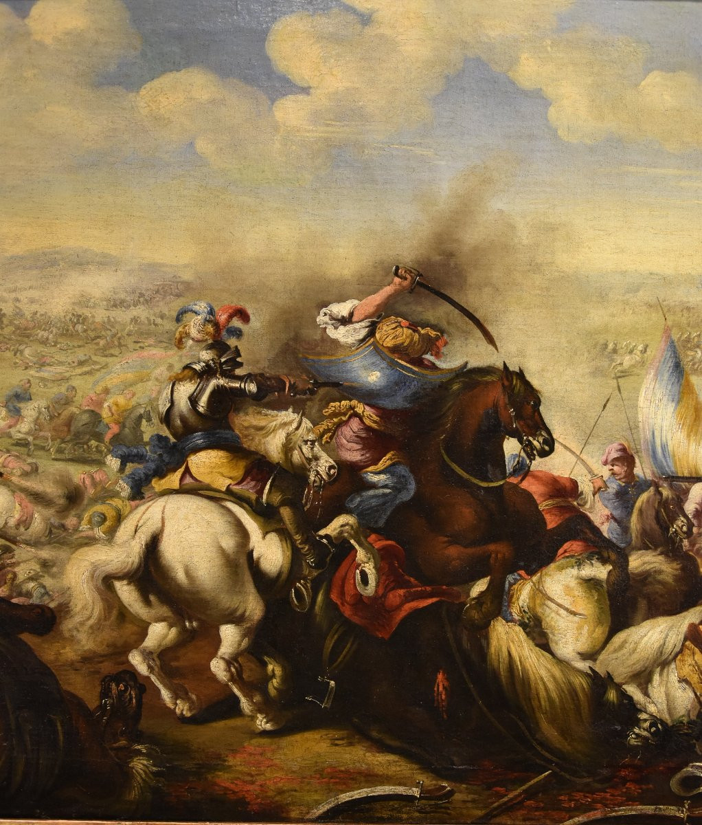 Battaglia tra cavallerie cristiana e turca, Marzio Masturzo (Napoli e Roma, XVII secelo)-photo-2