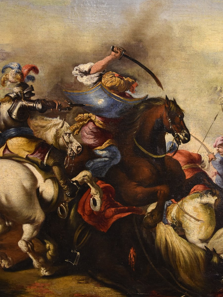 Battaglia tra cavallerie cristiana e turca, Marzio Masturzo (Napoli e Roma, XVII secelo)-photo-4