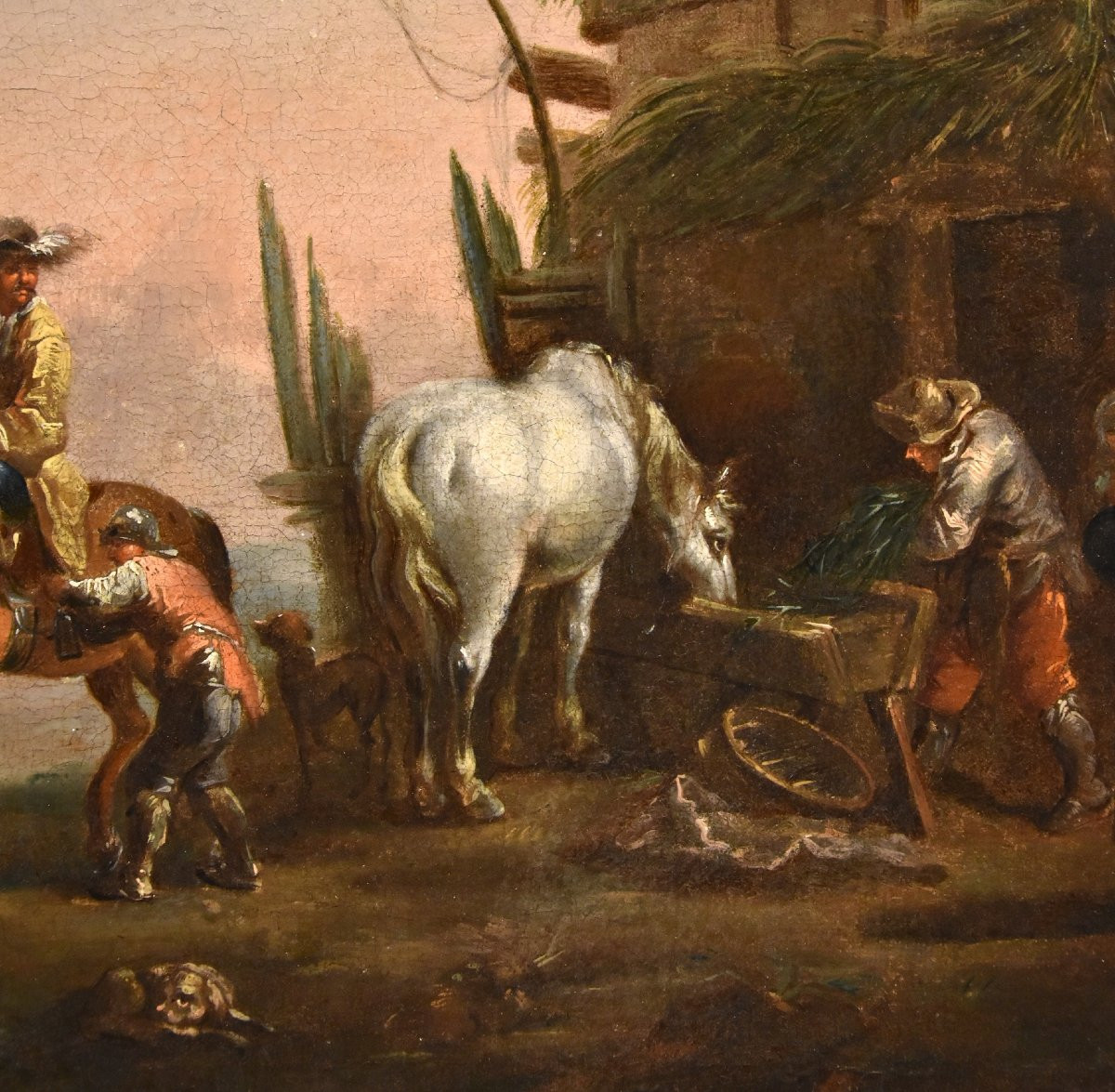 La sosta di un cavaliere, Simon Johannes van Douw (Anversa 1630 circa - 1677 circa) seguace di-photo-1