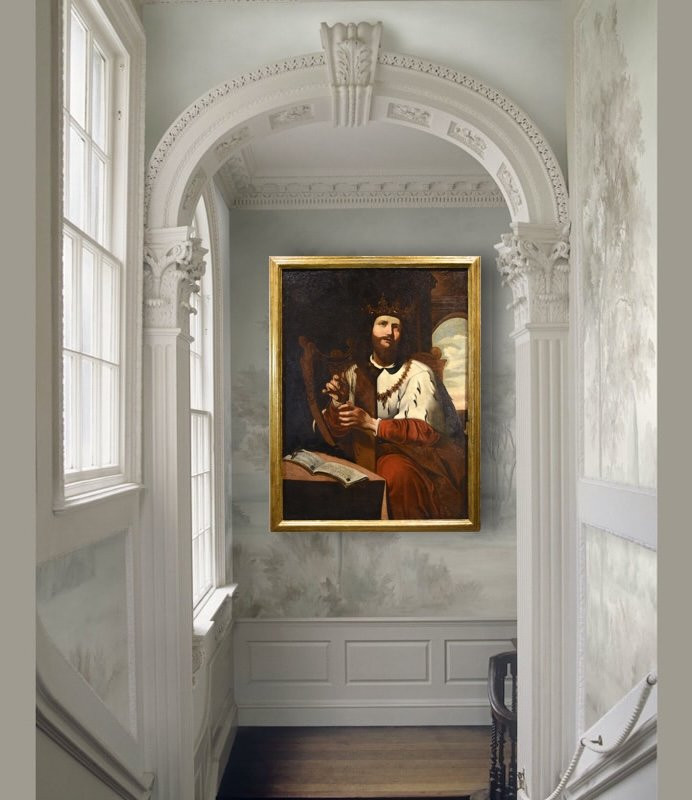 Re Davide che suona l'arpa, Ignazio de Ríes (Siviglia, 1612 - 1661) attribuibile-photo-4