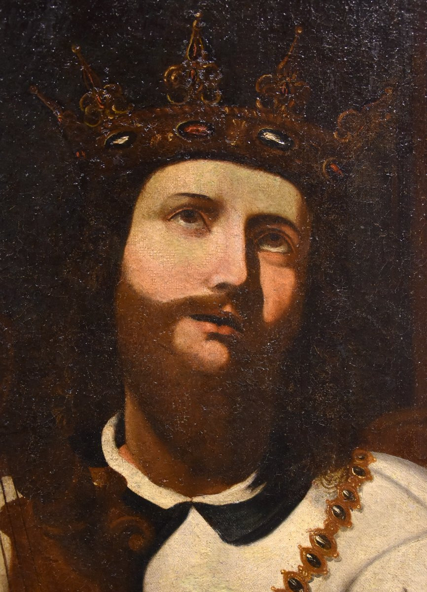 Re Davide che suona l'arpa, Ignazio de Ríes (Siviglia, 1612 - 1661) attribuibile-photo-5