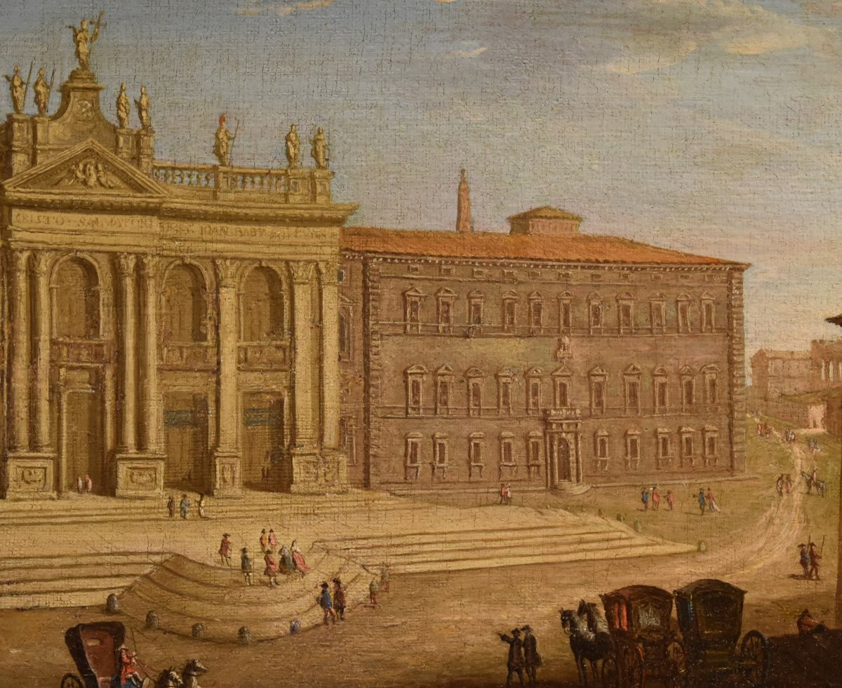Veduta di Roma con San Giovanni in Laterano, Giacomo Van Lint (Roma 1723 - 1790) Attr.-photo-3