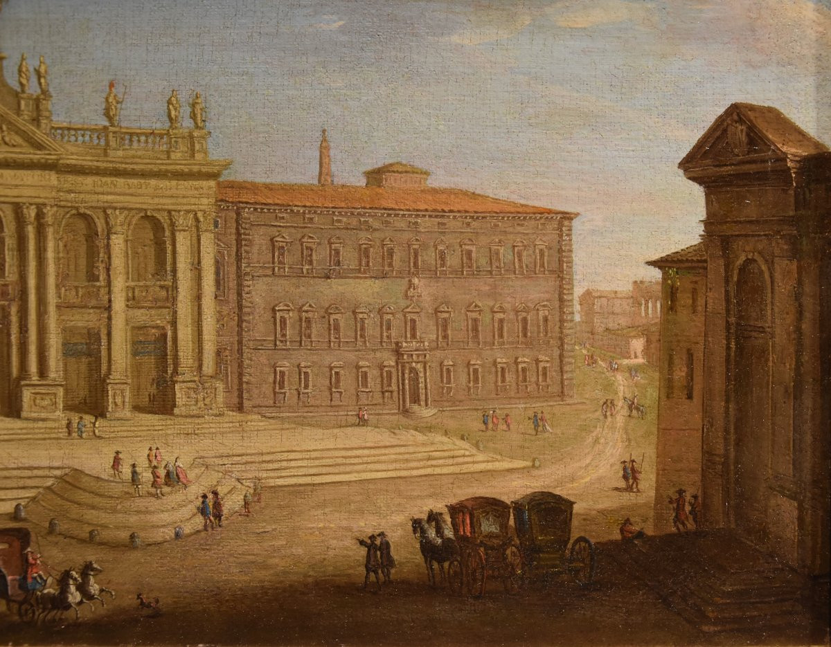 Veduta di Roma con San Giovanni in Laterano, Giacomo Van Lint (Roma 1723 - 1790) Attr.-photo-4