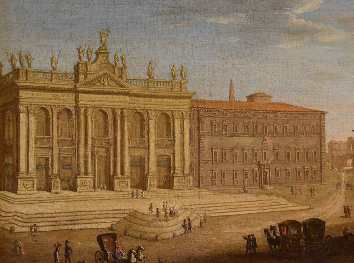 Veduta di Roma con San Giovanni in Laterano, Giacomo Van Lint (Roma 1723 - 1790) Attr.-photo-6