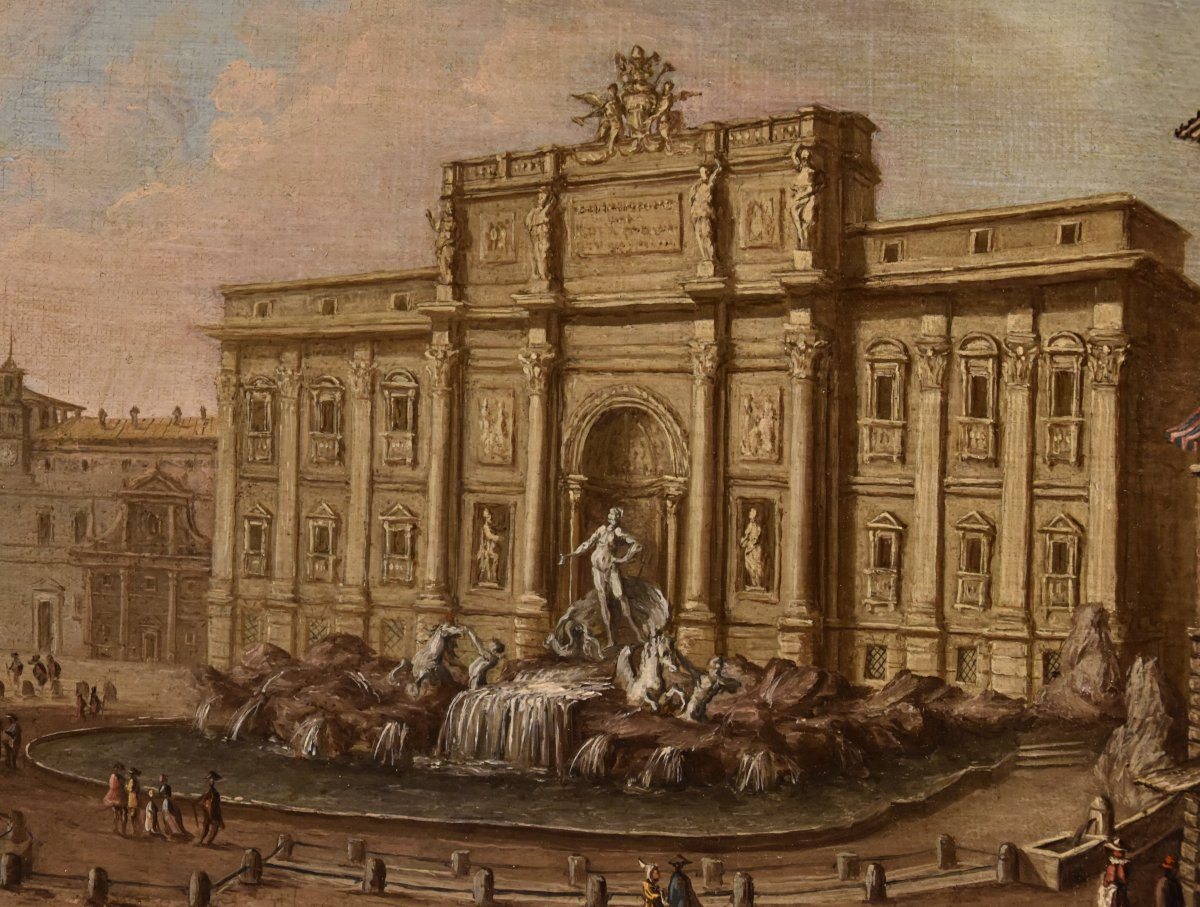  Veduta di Roma con la Fontana di Trevi, Giacomo Van Lint (Roma 1723 - 1790) Attr.-photo-4