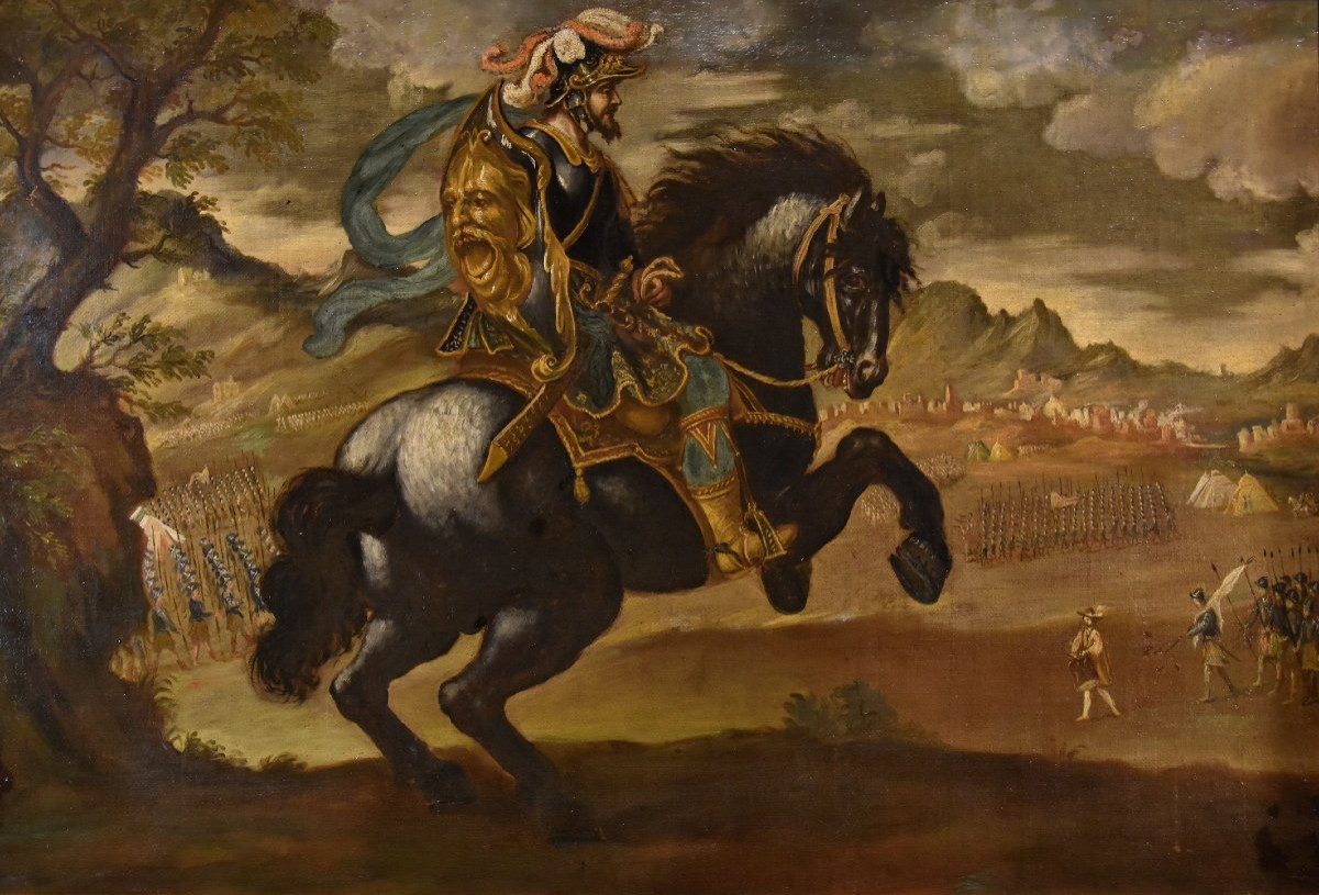 Ritratto equestre di Pietro Strozzi, Pittore fiorentino XVII-XVIII Secolo-photo-2