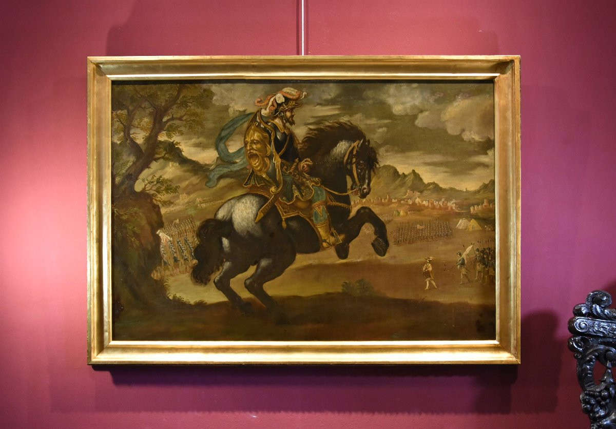 Ritratto equestre di Pietro Strozzi, Pittore fiorentino XVII-XVIII Secolo-photo-1