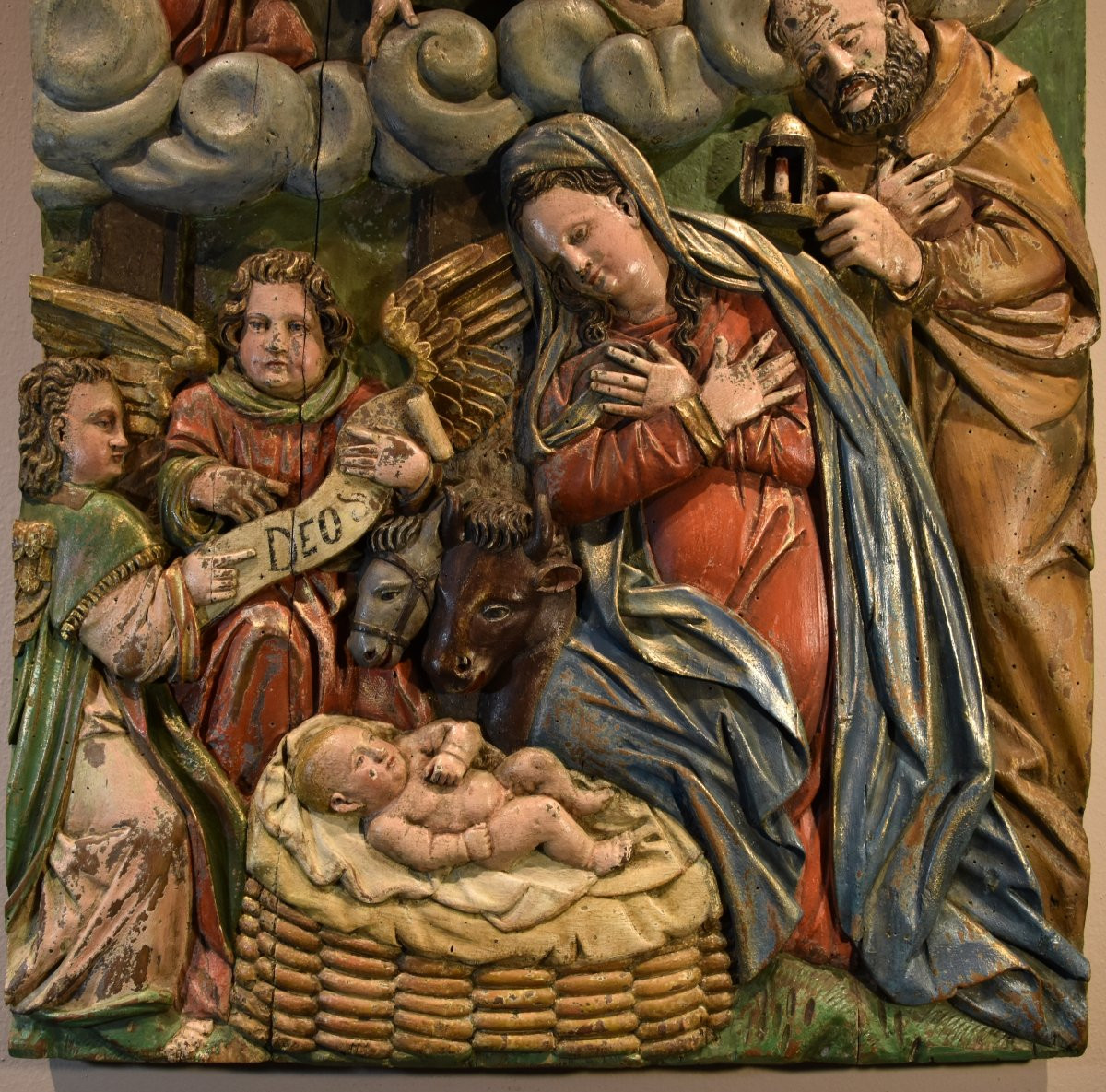 Scultura ad altorilievo raffigurante la Natività, Spagna (Siviglia) XVI secolo-photo-4