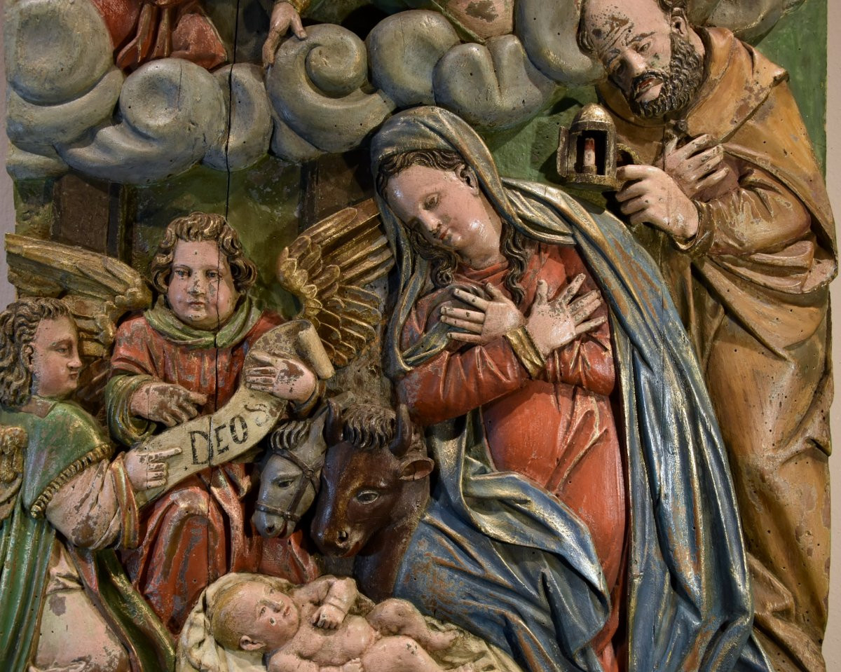 Scultura ad altorilievo raffigurante la Natività, Spagna (Siviglia) XVI secolo-photo-5