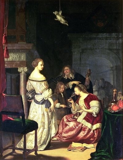 Elegante compagnia in un interno, Frans van Mieris (Leida 1635 - 1681) Bottega-photo-7