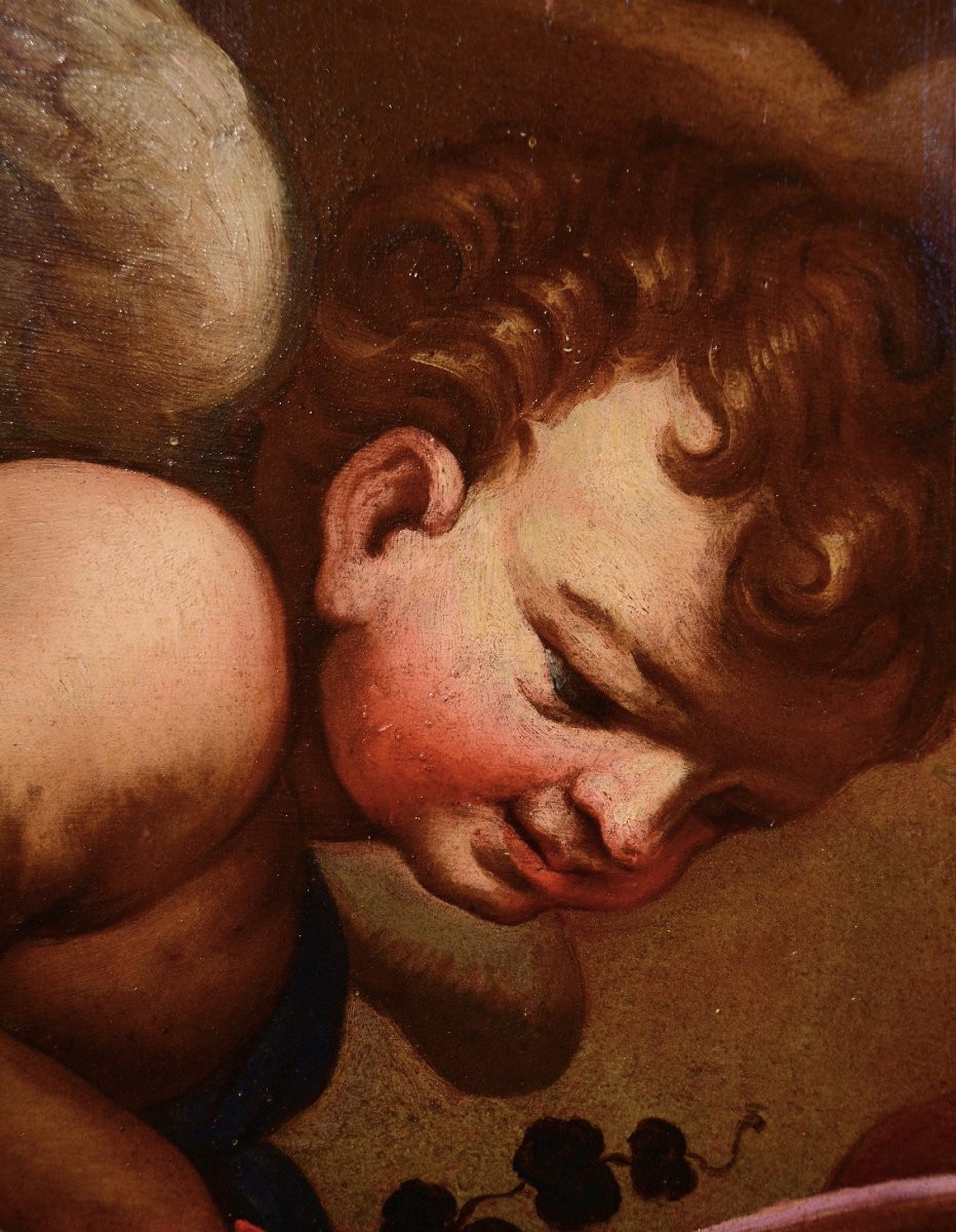 Coppia di angeli con festone floreale, Carlo Maratta (Camerano, 1625 - Roma, 1713) Bottega di -photo-8