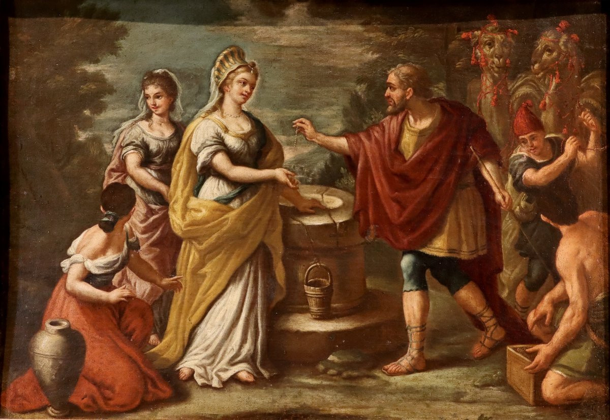 Rebecca al pozzo - Seguace di Pietro da Cortona (Cortona 1596 - Roma 1669)-photo-2