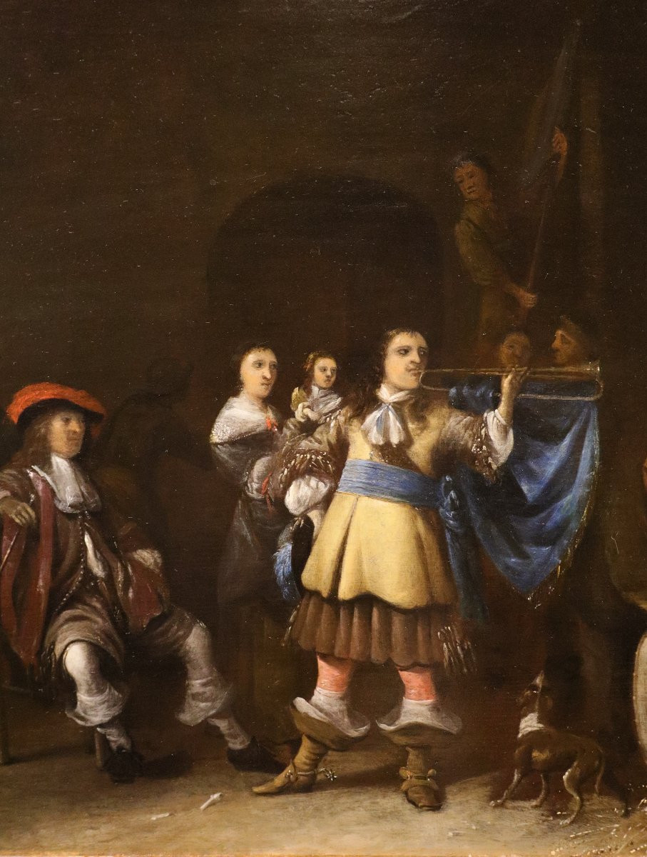 Corpo di guardia con trombettiere, Anthony Palamedesz (Delft 1601 - Amsterdam 1673)-photo-4