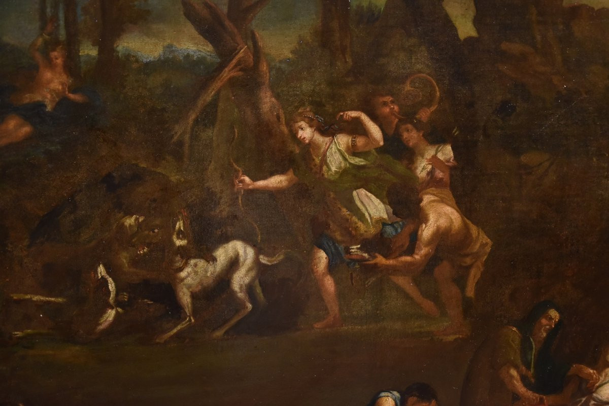 Bon Boullogne (Parigi, 1649 - Parigi, 1717) bottega di Episodi del mito di Diana-photo-3