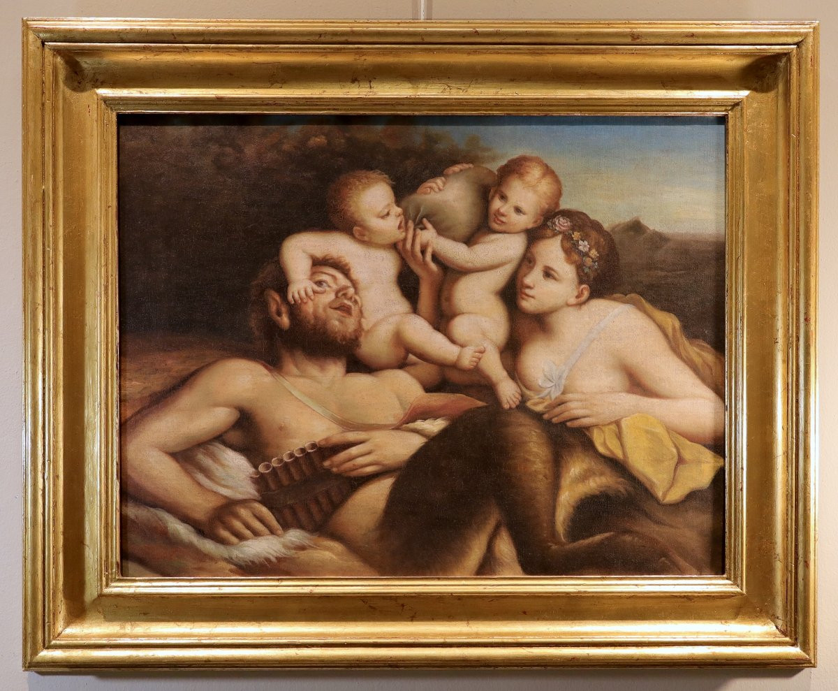 Fauno, Ninfa e due putti, Pietro Liberi (Padova 1605 - Venezia 1687) seguace di-photo-4