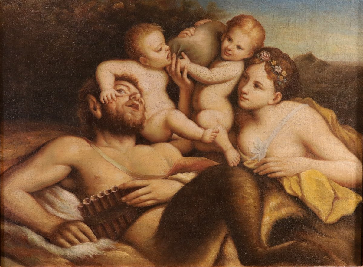 Fauno, Ninfa e due putti, Pietro Liberi (Padova 1605 - Venezia 1687) seguace di-photo-7