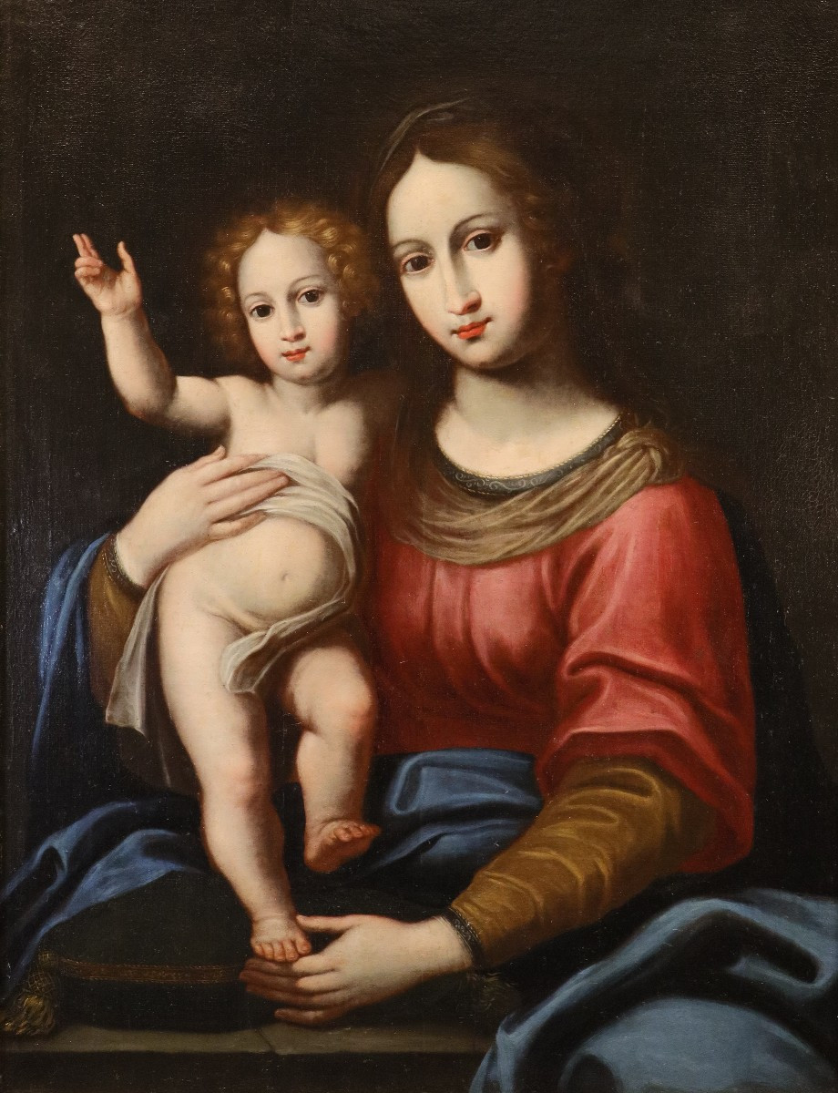 Madonna con Bambino, Bottega di Alessandro Allori (Firenze 1535 - 1607)