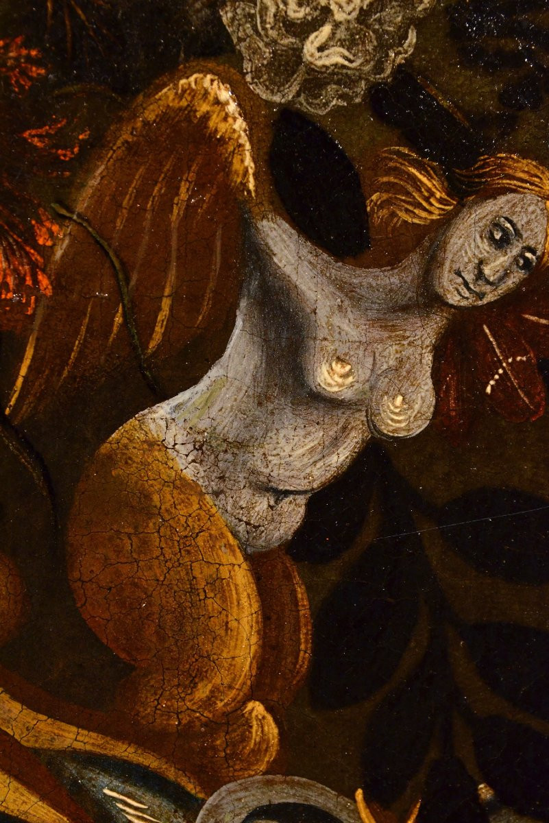 Composizione di fiori in un vaso classico, Maestro dei vasi a grottesche (Roma, XVII secolo)-photo-6