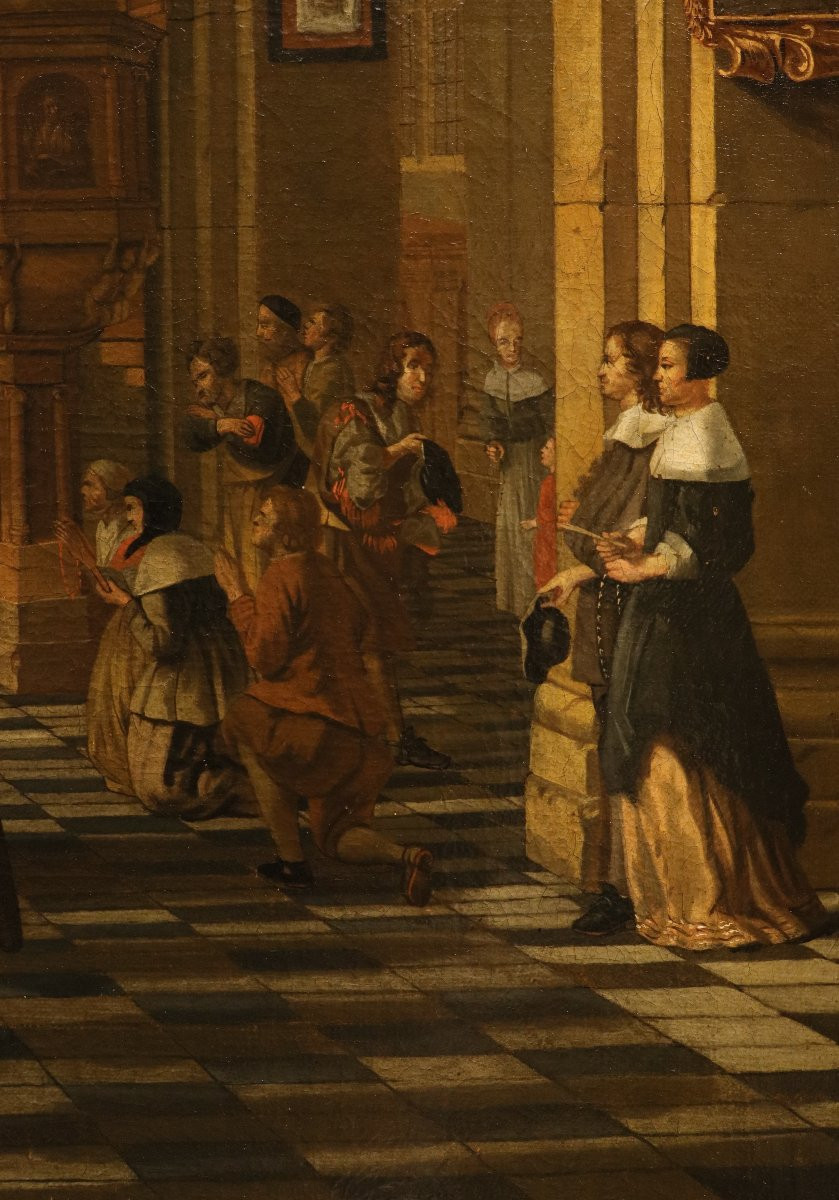 Interno di una chiesa fiamminga, Hendrick Corneliszoon van Vliet (Delft, 1612 – Delft, 1675)-photo-3