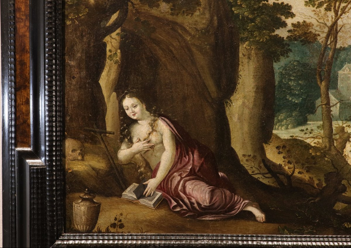 Paesaggio fantastico con Maria Maddalena, Paul Bril (Anversa, 1554 – Roma, 1626) Bottega di-photo-2