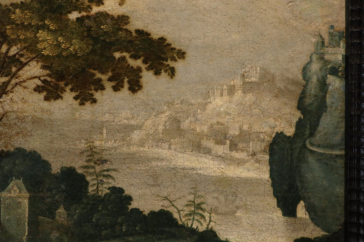 Paesaggio fantastico con Maria Maddalena, Paul Bril (Anversa, 1554 – Roma, 1626) Bottega di-photo-5