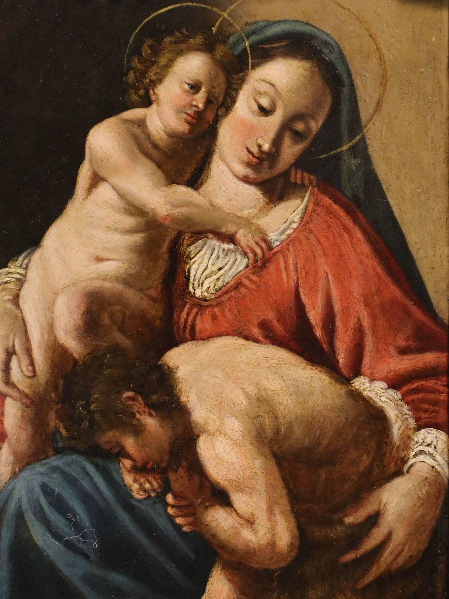 Madonna col Bambino e San Giovannino, Antonio Molinari (Venezia, 1655-1704) attribuibile-photo-2