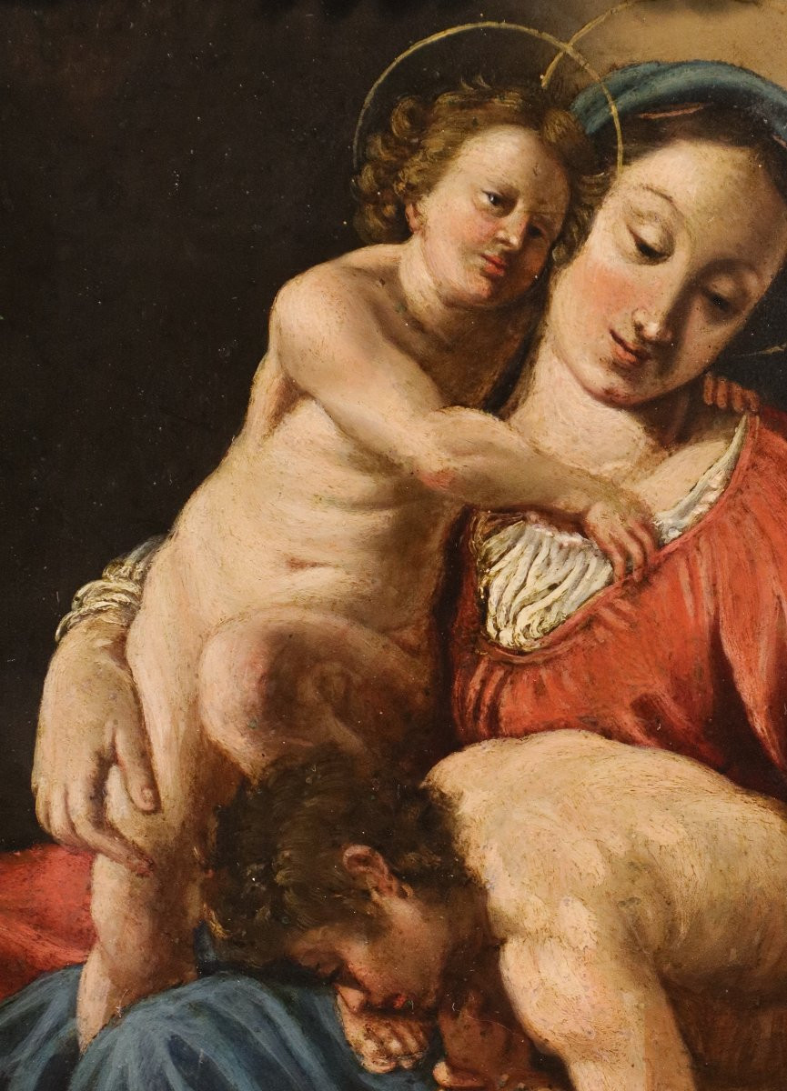 Madonna col Bambino e San Giovannino, Antonio Molinari (Venezia, 1655-1704) attribuibile-photo-4