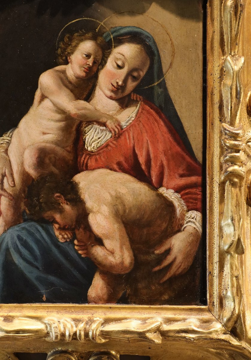 Madonna col Bambino e San Giovannino, Antonio Molinari (Venezia, 1655-1704) attribuibile-photo-3