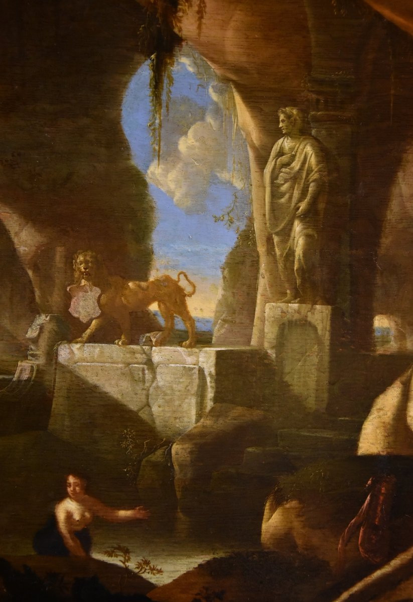 Diana e le ninfe al bagno, Jacques Muller (Utrecht 1630 - 1680) Firmato: ‘J. Muller fecit'-photo-2