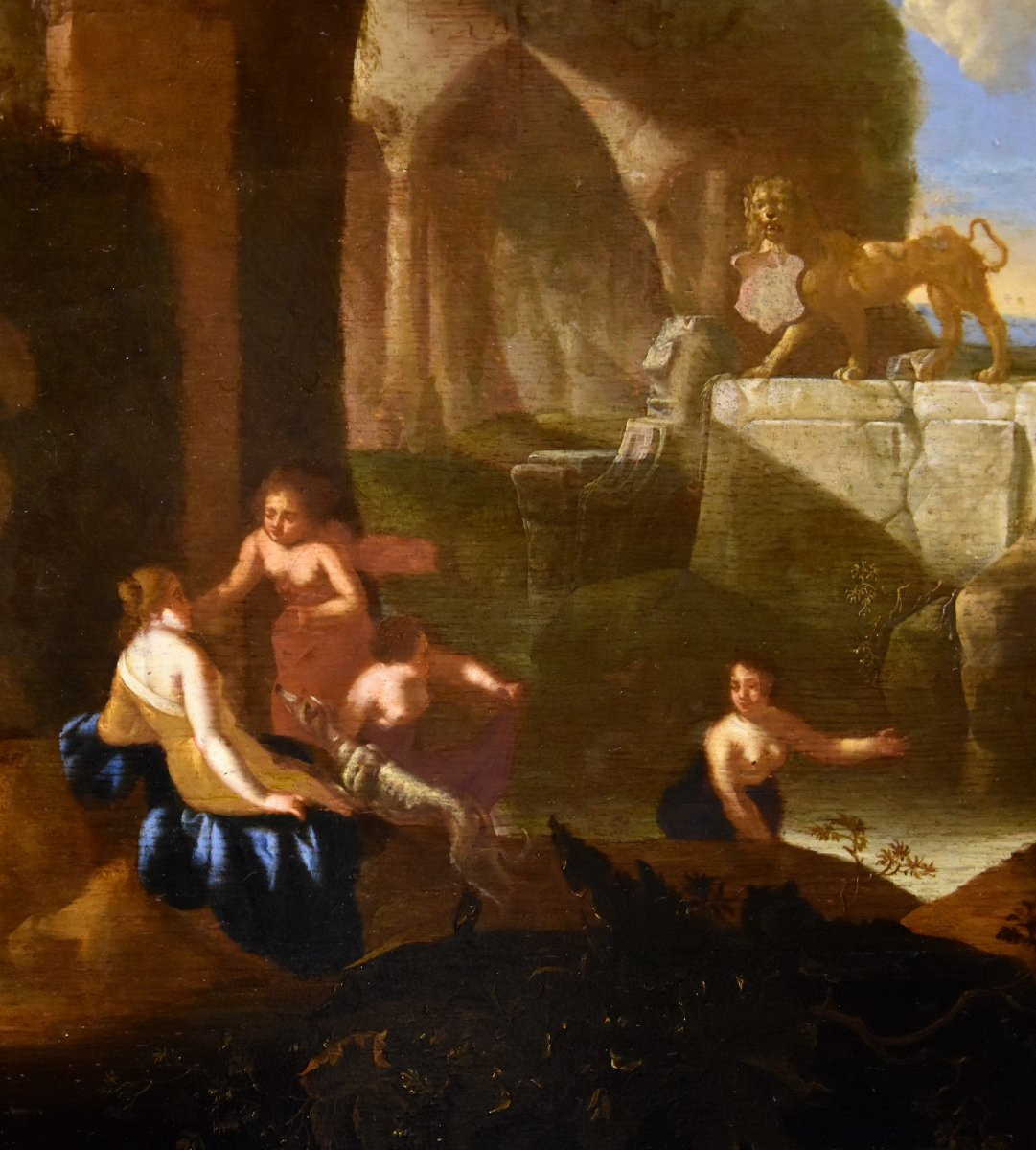 Diana e le ninfe al bagno, Jacques Muller (Utrecht 1630 - 1680) Firmato: ‘J. Muller fecit'-photo-4