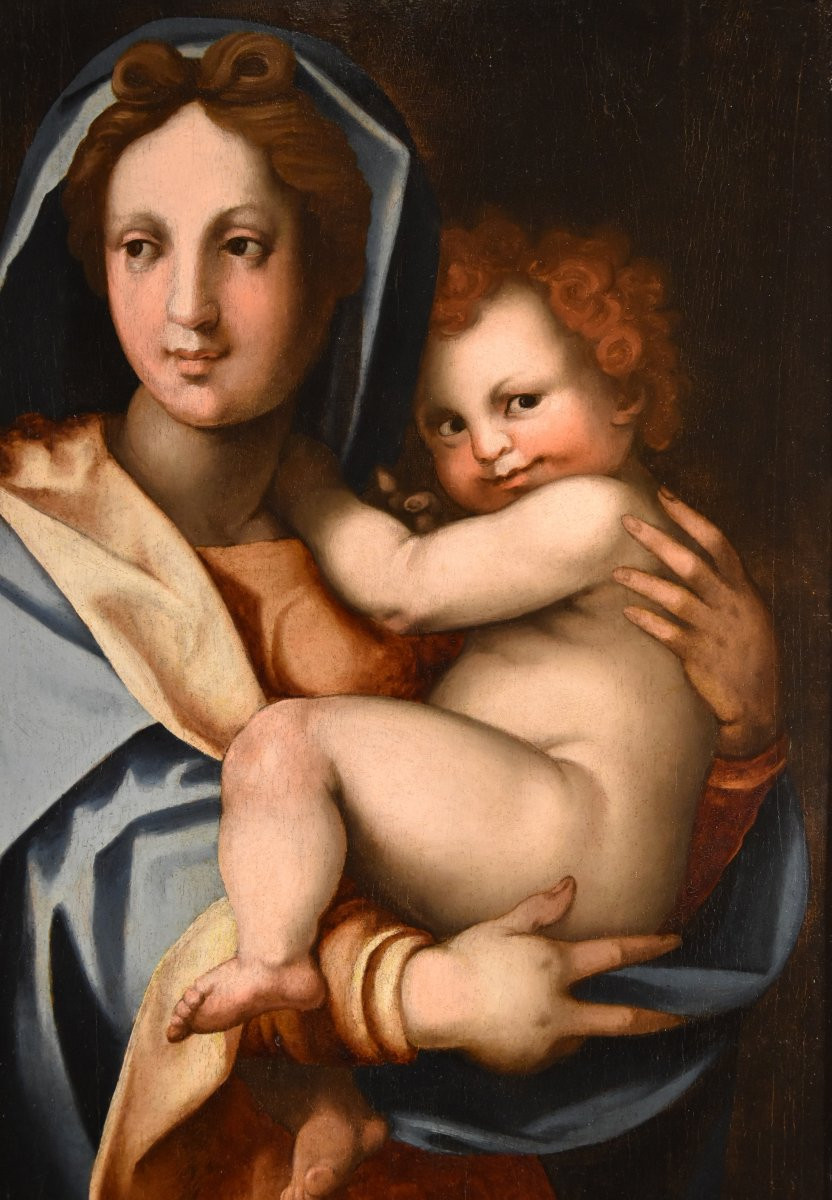Madonna con bambino, Bottega di Andrea del Sarto (Firenze 1486 - 1530)-photo-4