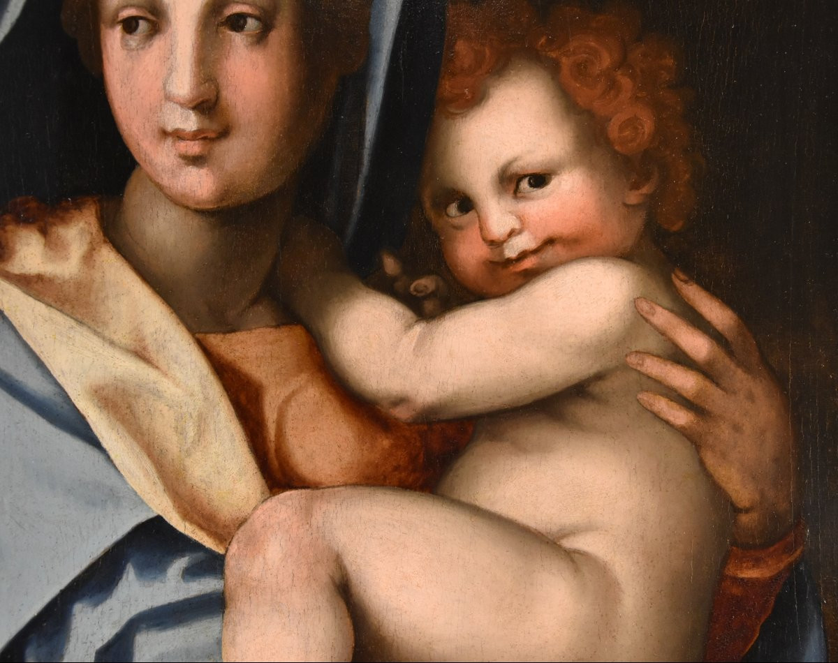 Madonna con bambino, Bottega di Andrea del Sarto (Firenze 1486 - 1530)-photo-3