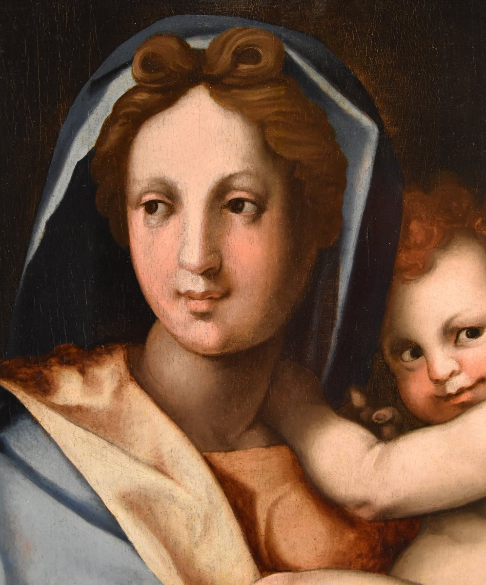 Madonna con bambino, Bottega di Andrea del Sarto (Firenze 1486 - 1530)-photo-4