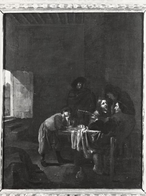 Compagnia di suonatori in una locanda, Caravaggesco attivo a Roma nel XVII secolo-photo-7