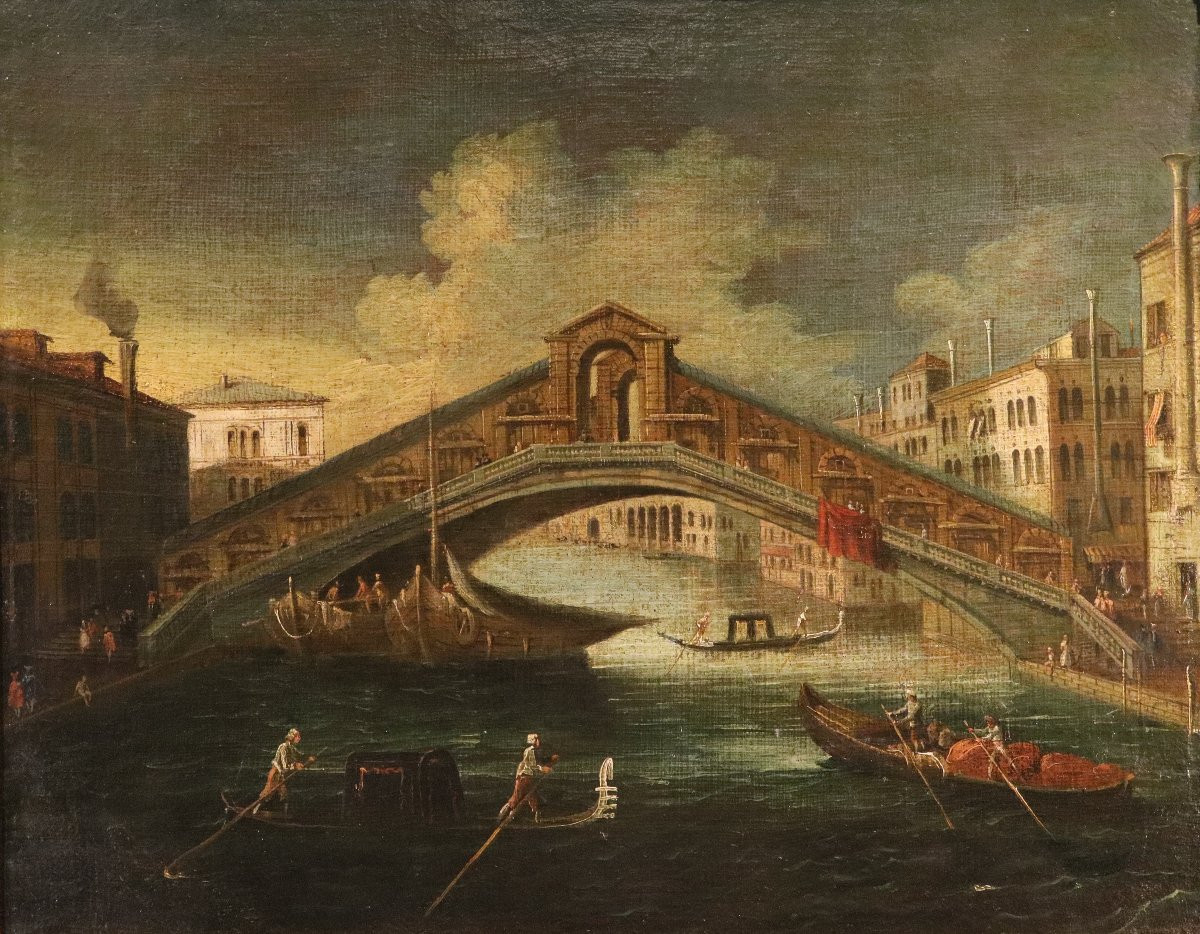  Venezia con il Ponte di Rialto, Gabriele Bella (Venezia 1730 - 1799) Bottega di-photo-2
