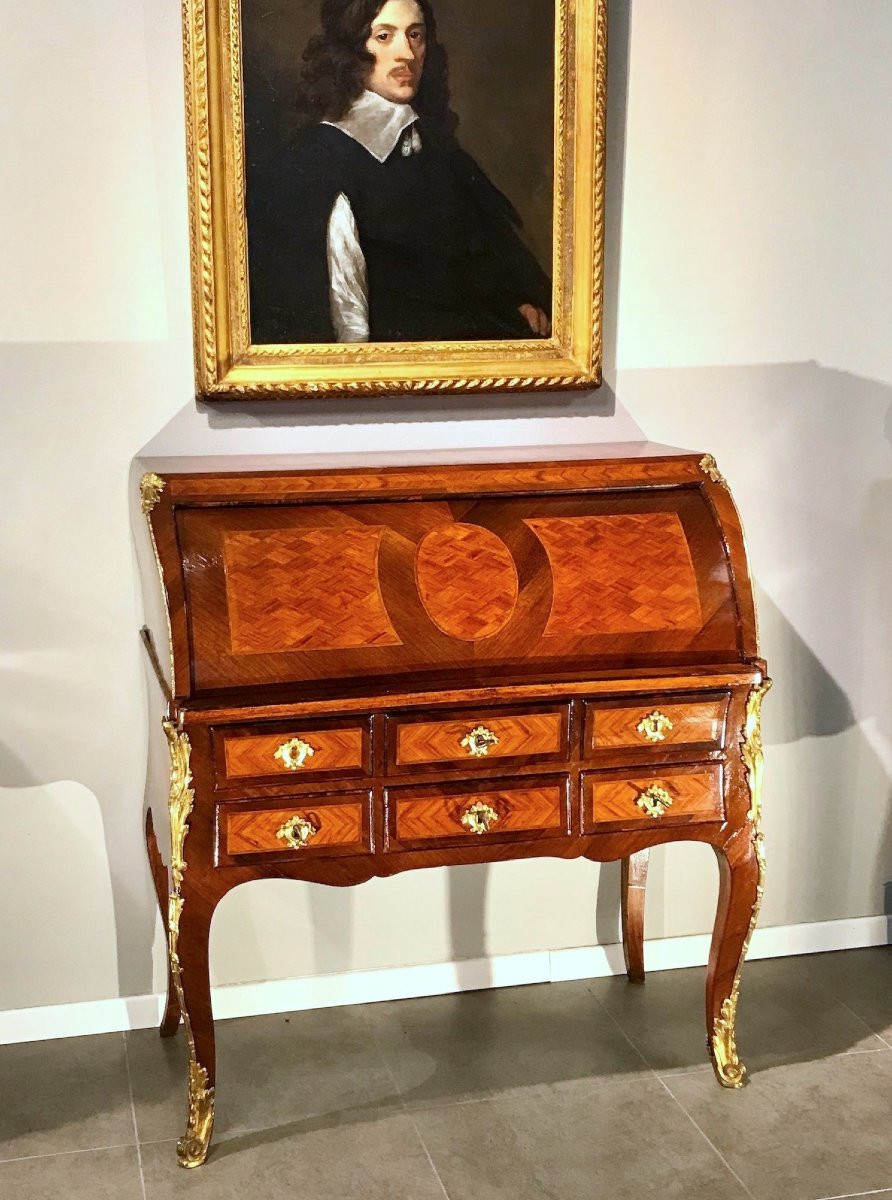 Ribalta-scrittoio a rullo Luigi XV, Parigi 1750 circa-photo-7