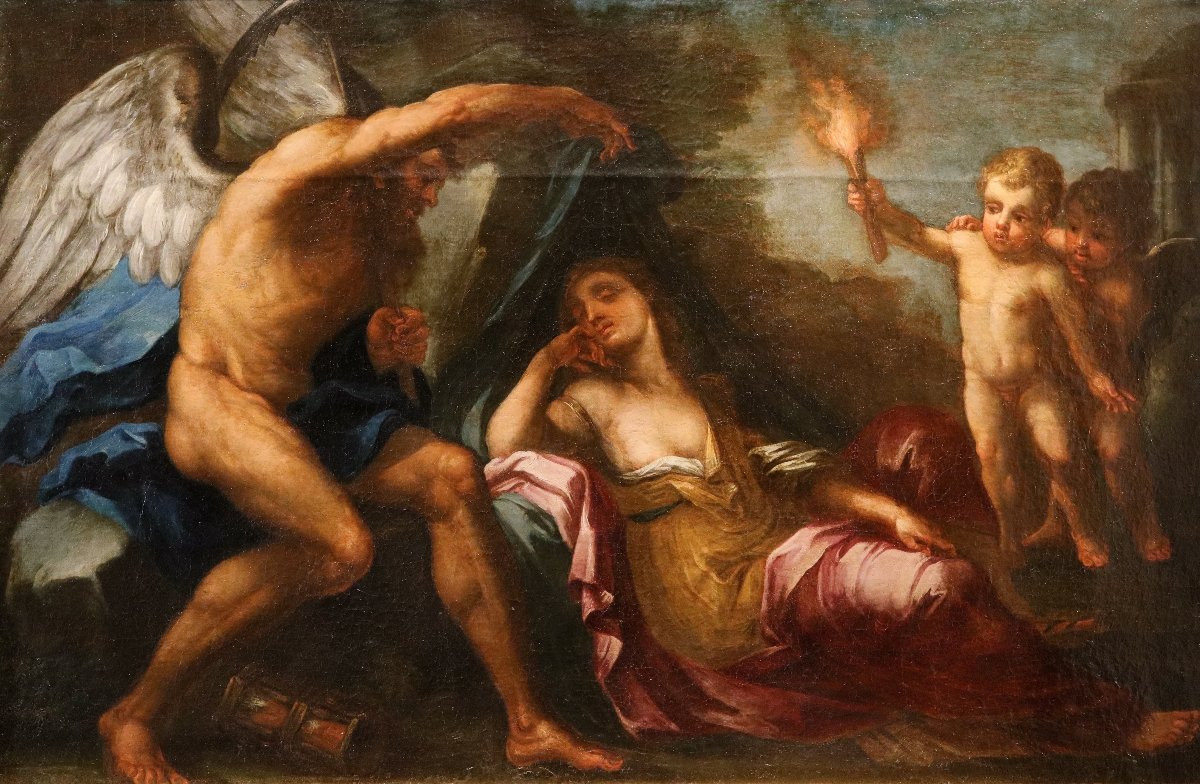 Luigi Garzi (Roma, 1638 - Roma, 1721), Allegoria del Tempo che scopre la Verità-photo-2